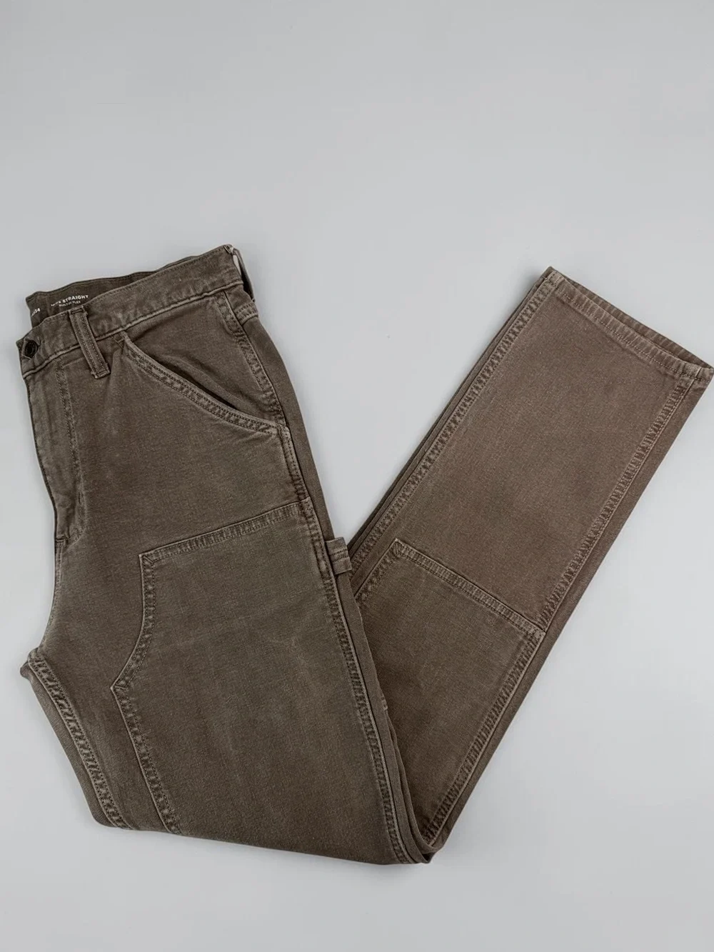 Old Navy Mens 32x34 90s Straight Carpenter Jeans Brown Workwear Flex